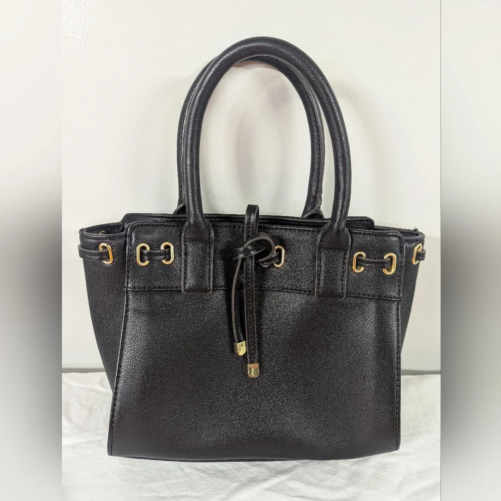 Liz Claiborne Black Elephant‎ Handbag With Knotted Bow Detail